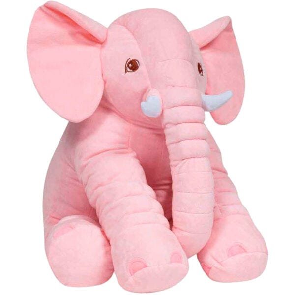 Almofada Infantil Buba Elefante Gigante - 48 cm - Rosa - 1