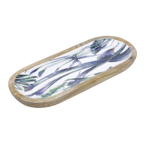 Travessa Em Madeira Flower 30X12X3Cm
