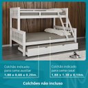 Ver imagem 3 de Beliche Casal/solteiro em Madeira Merk com Cama Auxiliar Solteiro