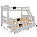 Ver imagem 7 de Beliche Casal/solteiro em Madeira Merk com Cama Auxiliar Solteiro