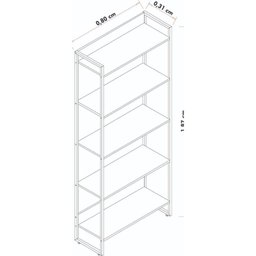 Estante Alta C/ 5 Prateleiras Málaga para Escritório/home Office Iron - 2