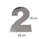 Ver imagem 2 de Número 2 Residencial Cromado 30 Cm Extra Grande - Requinte