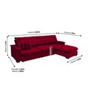 Ver imagem 2 de Sofá Berlin 3.85x1.70m com Chaise Super Pillow Top - Vinho