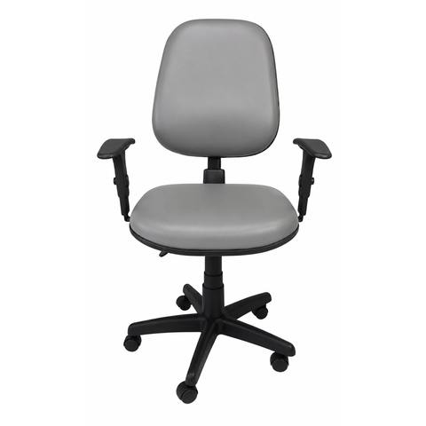 Cadeira Escritório Ergonômica Cinza Executiva Giratória Work NR17 Braços Ajuste Encosto e Altura
