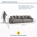 Ver imagem 3 de Sofá Cama Modular Orgânico Retrátil 3 Lugares Base Madeira Maciça 210 cm Marrocos