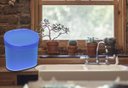 Ver imagem 4 de Lixeira Com Tampa Para Pia 22,8 X 15,6 X 22,4 Cm 4 L - Azul Coza