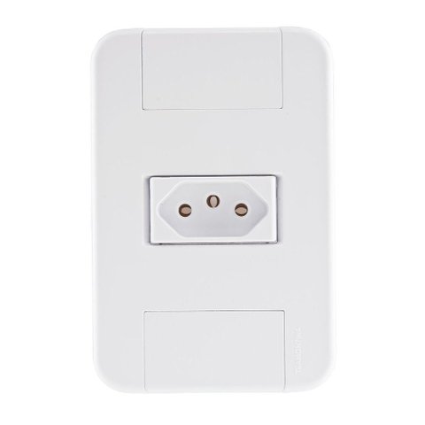 Conjunto 4x2 com 1 Tomada 2p+t 20 a 250 V Tramontina Tablet Branco Tramontina