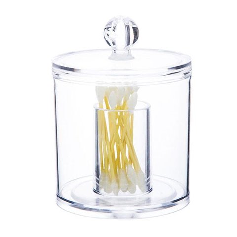 Porta Cotonete Em Acrílico - 9,7 X 9,7 X 12,9Cm