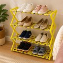 Ver imagem 6 de Estante Infantil 4 Prateleiras Organizador Sapateira Porta Brinquedos Sapatos Roupas Rack Portátil P