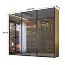 Ver imagem 3 de Guarda Roupa Casal 274cm 3 Portas Reflecta com Led 100% Mdf Cor:olmo