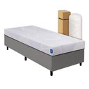 Ver imagem 1 de Cama Box Solteiro Desmontável Cinza + Colchão Umaflex Fit Firm D33 17cm Altura - Orthocamas