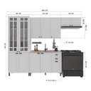 Ver imagem 4 de Armário de Cozinha Modulada Compacta Fidelitá Nara 100% MDF 4 Peças 280cm 12 Portas 2 Gavetas sem
