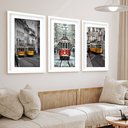 Ver imagem 1 de Kit 3 Quadros Grandes Bondinhos 60x48cm:moldura Branca