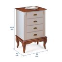 Ver imagem 5 de Mesa de Cabeceira 4 Gavetas Pés Luiz Xv Hannover 60817 - Branco/imbuia Glazer