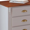 Ver imagem 4 de Mesa de Cabeceira 4 Gavetas Pés Luiz Xv Hannover 60817 - Branco/imbuia Glazer