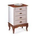 Ver imagem 2 de Mesa de Cabeceira 4 Gavetas Pés Luiz Xv Hannover 60817 - Branco/imbuia Glazer