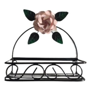 Porta Shampoo Rústico em Ferro:rosa