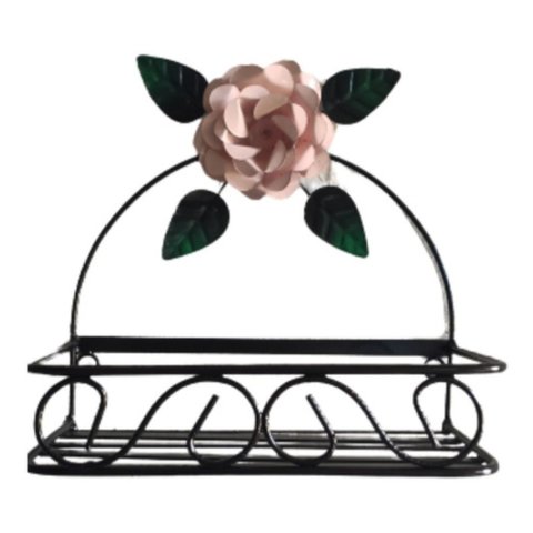 Porta Shampoo Rústico em Ferro:rosa