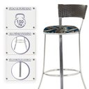 Ver imagem 4 de Banqueta Bistro para Bar, Cozinha, Balcão em Alumínio e Fibra Tc Zanutto 5 Unidades Argila