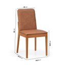 Ver imagem 3 de Kit 2 Cadeiras Sala de Jantar Pequi CabeCasa MadeiraOriginals Courino Marrom/Castanho