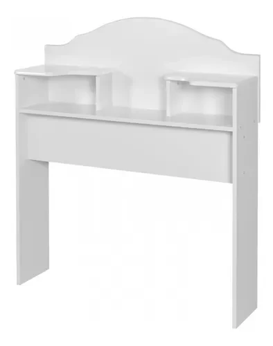 Cabeceira Para Cama Box Solteiro 2 Nichos Evelyn 100% MDF Branca - 4