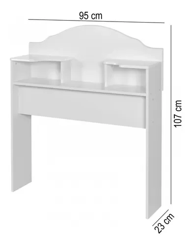 Ver imagem 2 de Cabeceira Para Cama Box Solteiro 2 Nichos Evelyn 100% MDF Branca