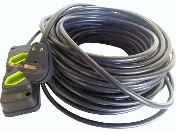 Extensão Elétrica 15 Metros com tomada Dupla cabo Pp 2x2,5mm - 1