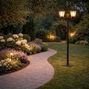 Ver imagem 6 de Kit 12 Postes Luminárias para Jardim Preto Clássico Colonial 1,61m Alumínio Lente Fosca Grega
