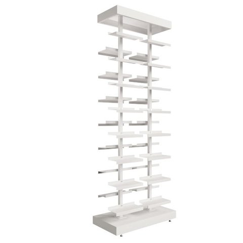 Kit Expositor de Calçados com 2 Coluna e 30 Suportes Chapa Screw Comac Branco