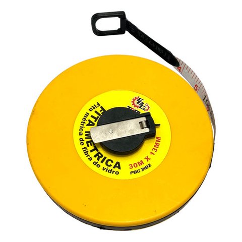 Trena Fita Métrica 30mx13mm Fibra de Vidro