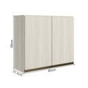 Ver imagem 3 de Armario Aereo 2 Portas Mdf 80 Cm Kali 12211 Bianco Toq Bianco Toq Nicioli