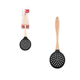Conjunto 3 Utensílios De Cozinha Silicone Cabo Madeira Preto Wellmix - 4
