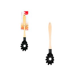 Conjunto 3 Utensílios De Cozinha Silicone Cabo Madeira Preto Wellmix - 5