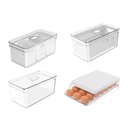 Ver imagem 1 de Kit Organizador de Geladeira Clear Fresh 4 Peças Transparente ou