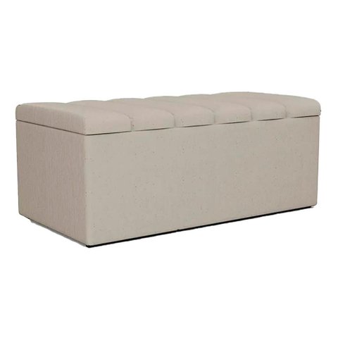Recamier Calcadeira Bau 100 Cm Dalia Linho Bege Artte