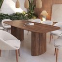 Ver imagem 3 de Mesa de Jantar Orgânica Tivoli 240cm X 110cm 9 Lugares Lamina Cinamomo Castanho