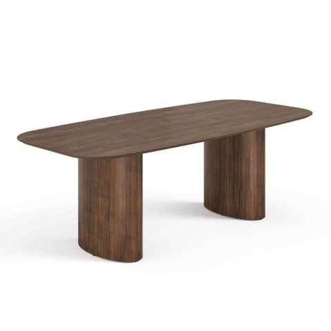 Mesa de Jantar Orgânica Tivoli 240cm X 110cm 9 Lugares Lamina Cinamomo Castanho