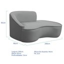 Ver imagem 5 de Kit Divã Recamier Orgânico Marrocos 200cm Lado Direito e 2 Poltronas Amore Bouclé Cinza