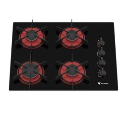 COOKTOP 4 BOCAS VENAX ARENA PRETO/VERMELHO GAS GLP - 2