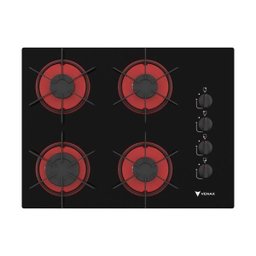 COOKTOP 4 BOCAS VENAX ARENA PRETO/VERMELHO GAS GLP - 1