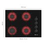 COOKTOP 4 BOCAS VENAX ARENA PRETO/VERMELHO GAS GLP - 4