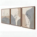 Ver imagem 7 de Kit 3 Quadros Casal Linhas Curvas Moldura:tabaco
