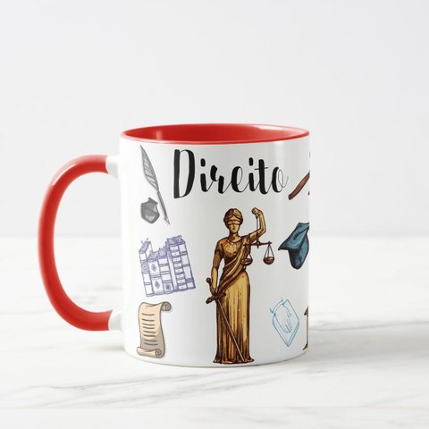 Caneca Personalizada com Profissão de Direito Pronta Entrega