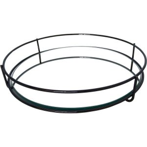 Bandeja Espelhada Fence Black Matte 20Cm Redonda