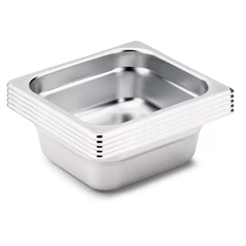 CONJ 5 Cuba Gastronômica Inox GN 1/6x65 mm 1,0 L SB