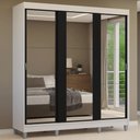 Ver imagem 2 de Guarda-Roupa Casal com Pés 3 Portas de Correr de Espelho Reno Madesa