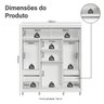 Guarda-Roupa Casal com Pés 3 Portas de Correr de Espelho Reno Madesa - 4