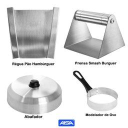 Prensa Smash Burger Régua Pão Abafador Modelador De Ovo - G7 - 1