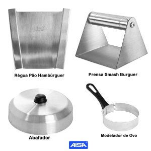 Prensa Smash Burger Régua Pão Abafador Modelador De Ovo - G7