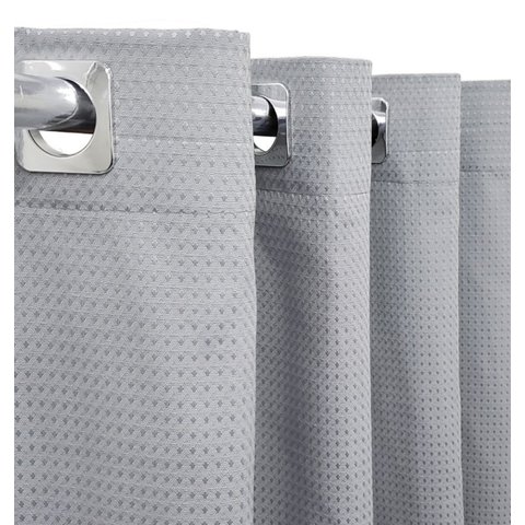 Cortina 2,40x1,30 Sala Quarto Cozinha Tecido Piquet: Cinza